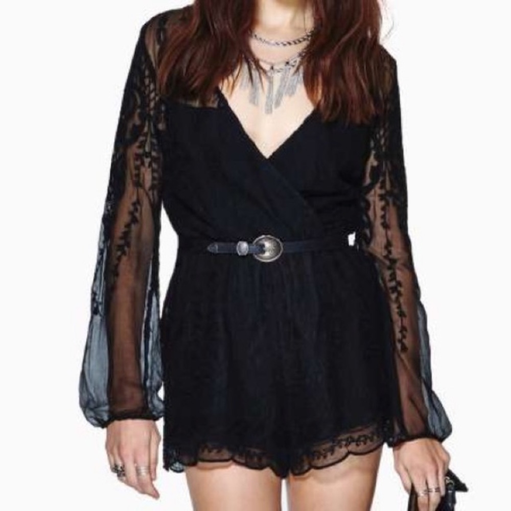 DOLCE VITA Small Lace Romper 100% Silk EUC!